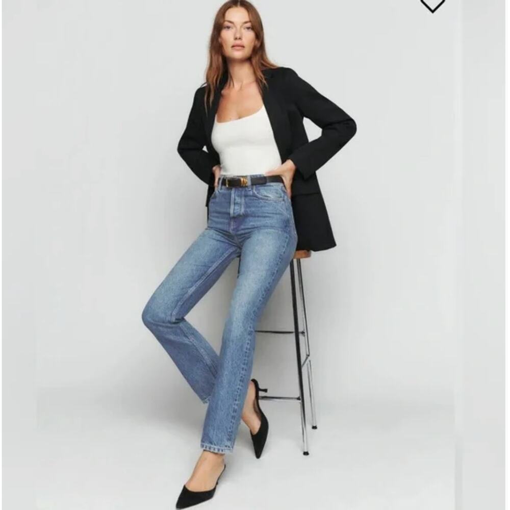 Reformation Indigo Straight Leg Jeans